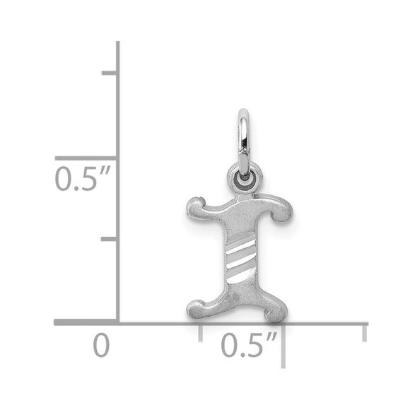 14k White Gold, Isabelle Collection, Mini Letter I Initial Charm - Picture 4 of 6